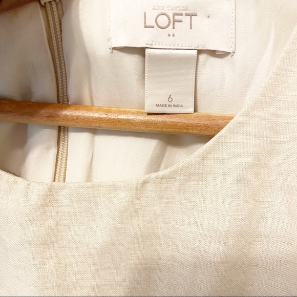 LOFT | Linen Blend Floral Fit and Flare Dress Size 6 - Picture 3 of 10